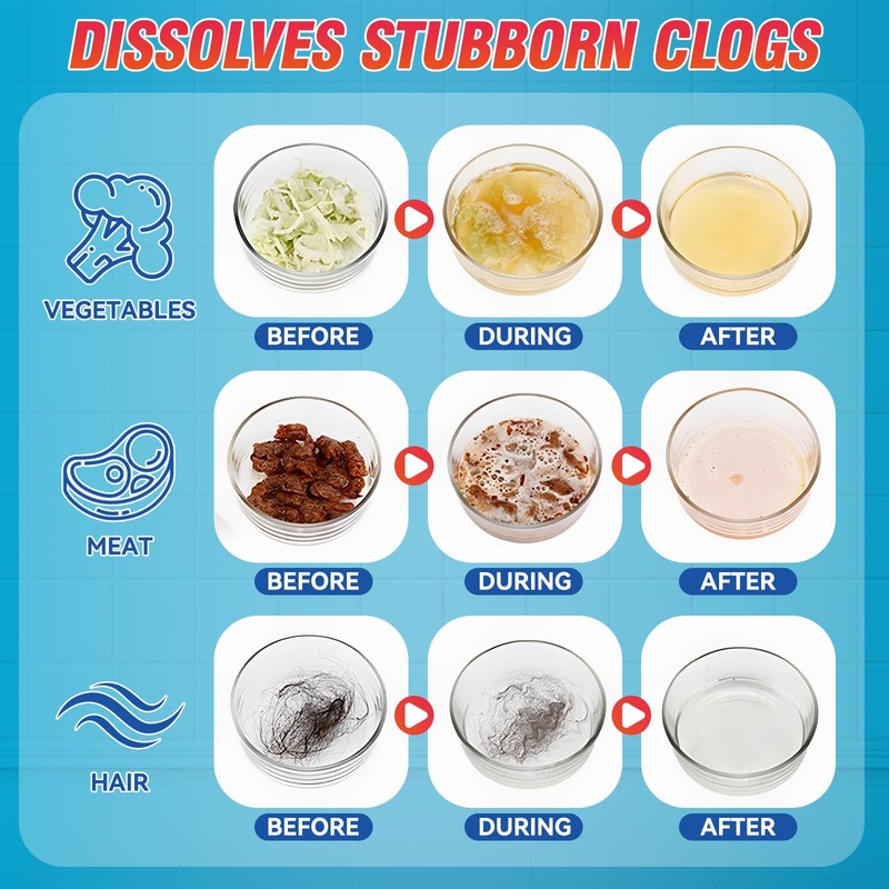 Drain Clog Remover, 260g Sink Drain Cleaner, Pipeline Dredging Agent,