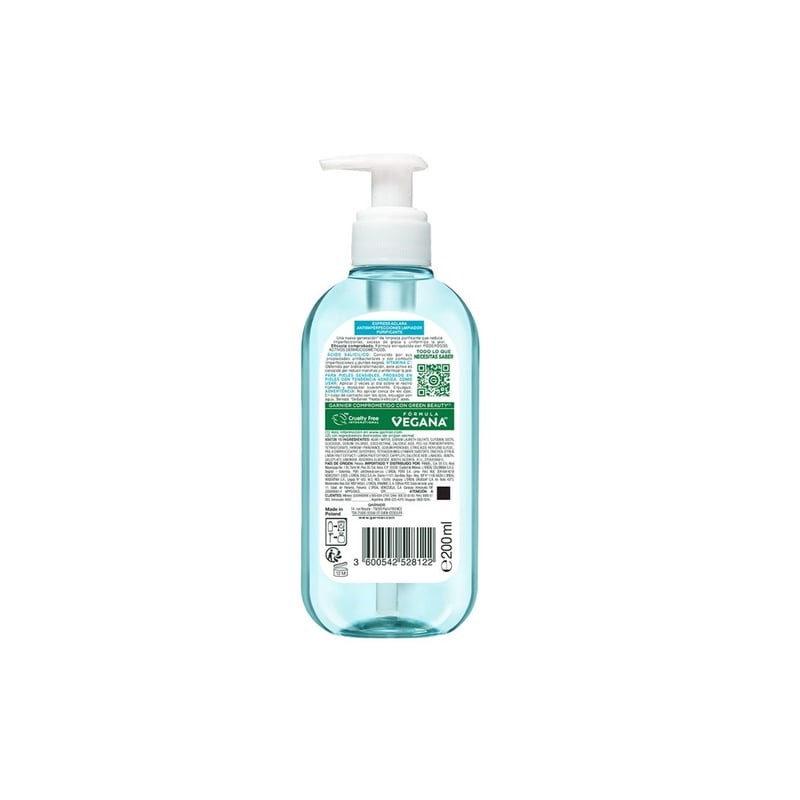 Limpiador purificante Garnier skin active anti imperfecciones 200 ml