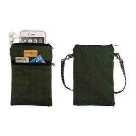 Tainada Women Crossbody Shoulder Travel Zippered Wallet Purse Clutch Phone Bag w/Detachable Strap (Dark Green)