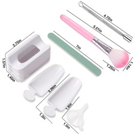 Nail Dip Powder Tray, Powder Nails Dipping Collector Set with Spoon, Brush, File, Nail Dust Collector for Dip Powder Manicure Starter Kit, Powder Nails Dipping Powder Set Collector