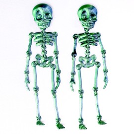2pcs 3D Printed Skeleton Man,Fidget Toys,Flexible Articulated Mystery Animals,Surprise Gift for Festival,Home Figurines Decoration, Executive Desk Decorations (BG)
