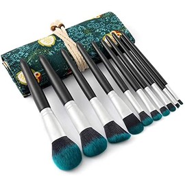 Juego de brochas de Maquillaje, 10 Uds., brochas de Maquillaje Firefly con Bolsa, Sombra de Ojos, Base en Polvo, Contorno, brocha de Maquillaje, Kit de Herramientas de Belleza cosmética