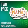 2-Pack Mama Stickers - Leopard Print Letters - Heart and