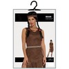 MIMIKRY Women's Indian Costume in Suede Look Brown Dress with