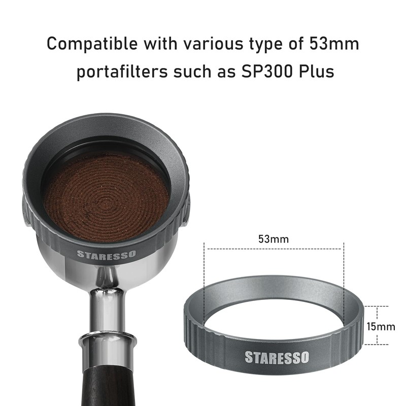 STARESSO 53 mm Aluminium Alloy Coffee Dosing Ring, Compatible with