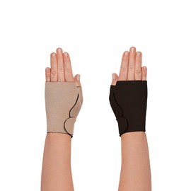 Juzo Short Stretch Compression Wraps, 30-60 mmHg, Gauntlet Pair, Left Beige, Right Black | Medical Wrap Bandage for Treatment of Moderate to Extreme Varicosities, Edema & Lymphedema | X-Small