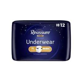 Reassure Premium Overnight Underwear - XL (42"-65" Waist/Hip) - 12 per Bag