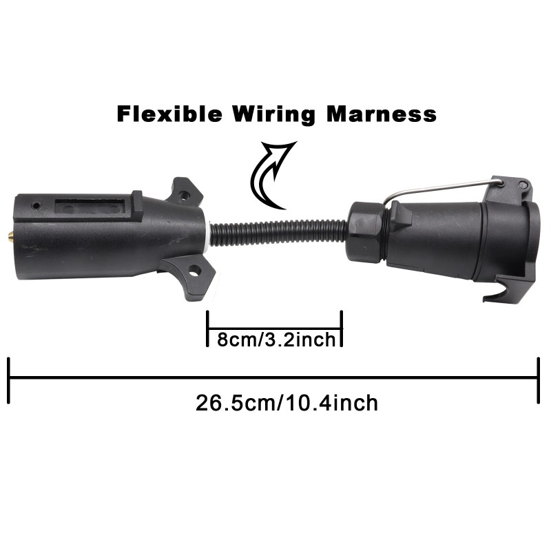XUKEY 7 Pin Round to 7Way Blade Trailer Adaptor US