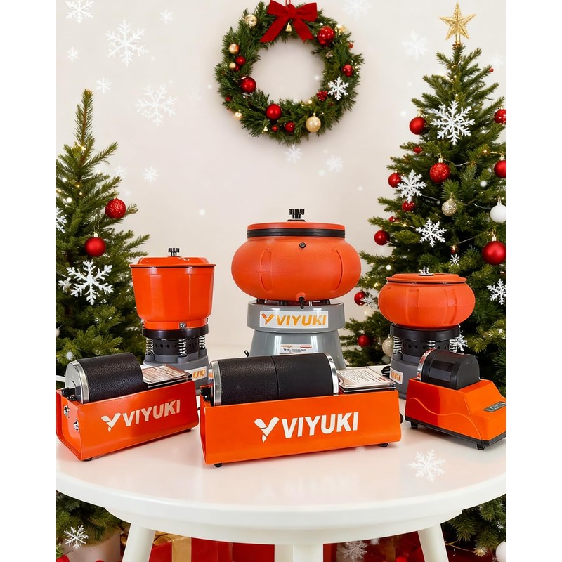 VIYUKI 9LBS Vibratory Tumbler Polishing Machine for Rocks/Metal Parts/Screw