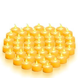 Velas LED Sin Llama, 48PCS Velas LED Pilas, Flama Realista, Velas Eléctricas Impermeables, LED Velas de Té Decorativas, Libres de Humo, para Navidad, 