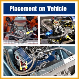 Partuto 16ft 4AN Braided Stainless Steel CPE Oil Fuel Gas Line Hose Replacement