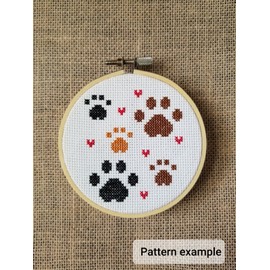 Unbranded Counted Cross Stitch Paw Prints Pattern