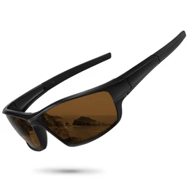 Ofwin Polarized Sports Sunglasses for Men Women Driving Cycling Fishing Wrap Around Sun Glasses UV400 Protection, Matte Black Frame/Brown Lens, standard