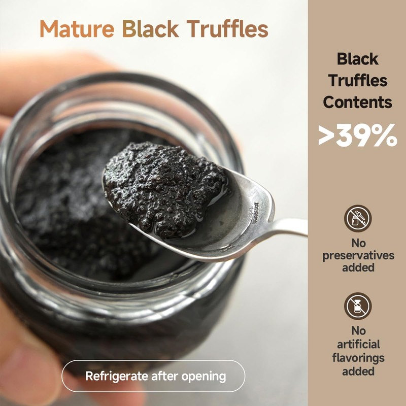Premium Black Truffle Sauce, Black Truffle Content>39% (2.82oz/80g) Without Flavoring,