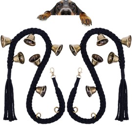 KLOGTSIND 2 Pack Dog Bells for Door Potty Training, Handwoven Cotton Rope Dog Doorbell with 6 Extra Loud Bells, Adjustable Dog Door Bells for Small Medium Large Dogs to Ring to Go Outside