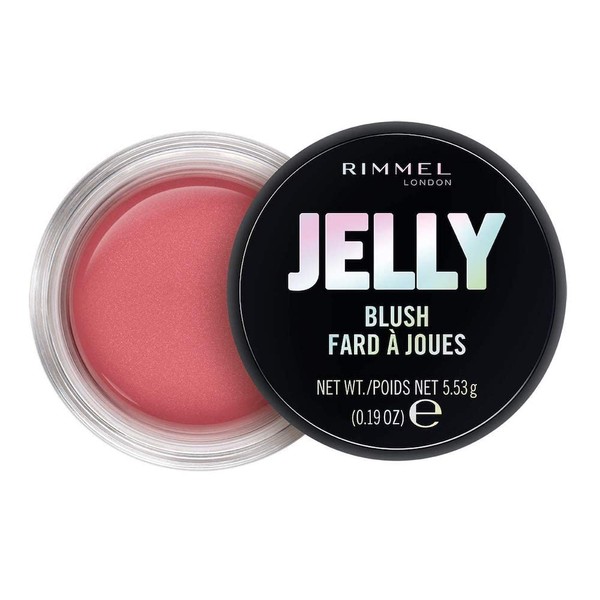 Rimmel London Jelly Blush Blusher, Long-lasting and Water Based Bouncy Formula for Dewy Skin Look, BubbleGum Chum, 5.53g