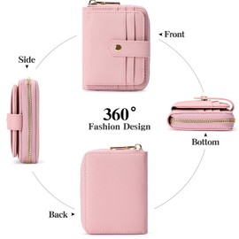 FALAN MULE Small Wallet for Women RFID Blocking Genuine Leather Bifold Womens Wallet with ID Window