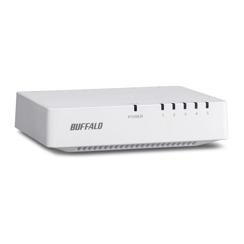 BUFFALO LSW4-TX-5EPL/WHD 10/100Mbps Compatible Plastic Housing AC Power 5 Port