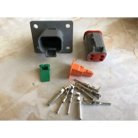 Deutsch DT Series 4-Pin Flange Connector Kit 14-16AWG Easy Crimp USA