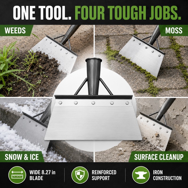 Heavy Duty Iron Weeding and Edging Shovel for Weed Removal
