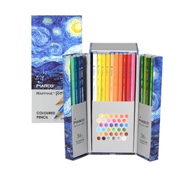 MARCO Colouring Pencils for Adults for Colouring, 36 Oil Coloured Pencils, Wooden Pencils for Adults and Children, Ideal for Drawing Illustrations, Graffiti, Painter Lovers, 7100por