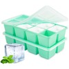 Large Ice Cube Trays with Lid, JRISBO 2 Pack Stackable