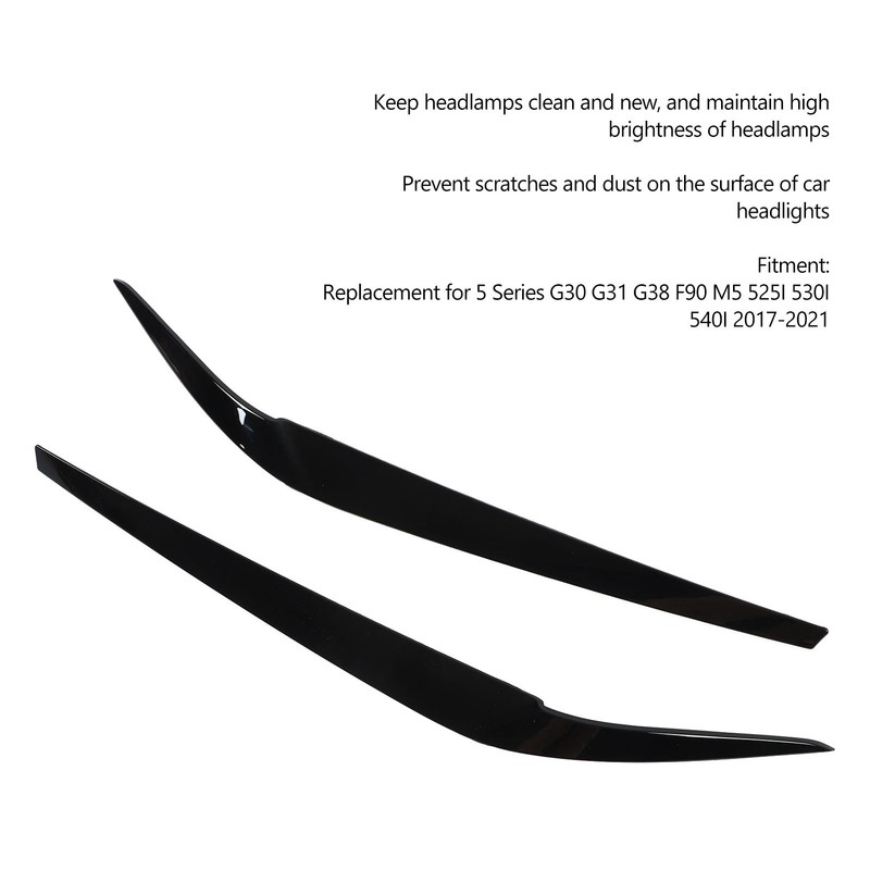 2pcs Headlight Eyebrow Left Right Replacement for 5 Series G30