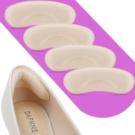 6 Pairs Heel Cushion Pads for Shoes Too Big, Shoe Grips Liners Heel Protectors to Prevent Loose Shoes, Heel Pain, Blisters and Rubbing, Anti Slip Shoe Filler Make Shoes Fit Tighter(Apricot)
