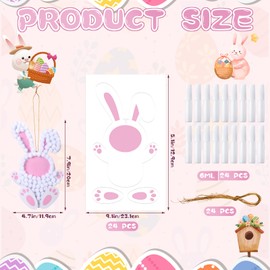 VioraWhite 24 Set Easter Crafts Bunny Pom Pom Crafts Bunny Picture Frames Crafts Spring Crafts Easter Activity Easter Gifts Spring Activities