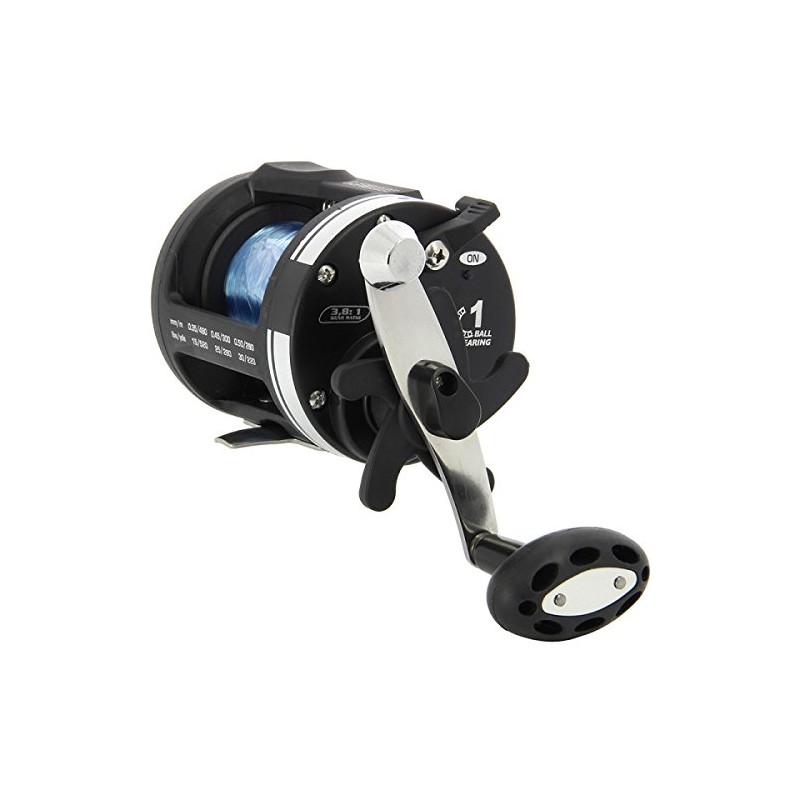 NGT FRL-LS3000 Line Multiplier Fishing Reel with 25lb Line, Black