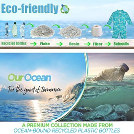 weVSwe Toddler Rash Guard Baby Boy Swimsuit Tree Peacock Blue Bathing Suit with Snap Bottom Recycled Polyester Newborn