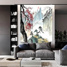 Bcsewcg Japanese Tapestry, Cherry Blossom Tapestry, Asian Anime Wall Tapestry, Nature Landscape Tapestries, Aesthetic Wall Art Tapestry for Bedroom Living Room Home Decor……