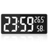 Oidnvay LED Digital Wall Clock, Digits Display,Silent Non-Ticking Clock Decorative