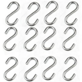 JY-MARINE S Hooks 316 Stainless Steel Marine Grade Heavy Duty S Shaped Hooks Metal Hooks for Hanging Hammock Stand Swing Plants Utility Hooks (5mmx50mm(12pieces))