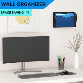 GDINDINFAN 3 Pack Wall File Organizer, Mesh Haning Wall File Holder, Wall Mounted Mail Organizer for Office/Home, Black