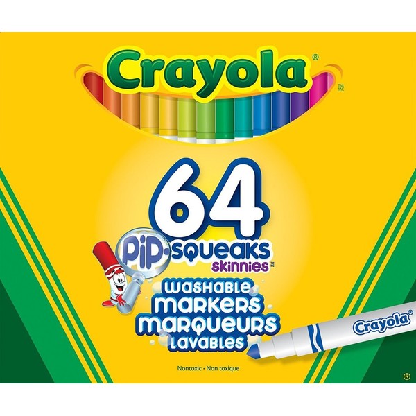 Crayola 64 Pip-Squeak Skinnies Markers Arts & Crafts (58-8764)