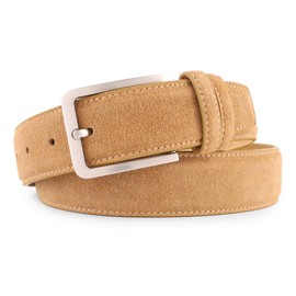 LEAODES LD Men's Belt Casual Genuine Leather Suede Belts for Men 1 3/8" Wide Elegant Golf Dress Belt
