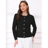 Allegra K Open Front Sweater for Women's Collarless Button Down