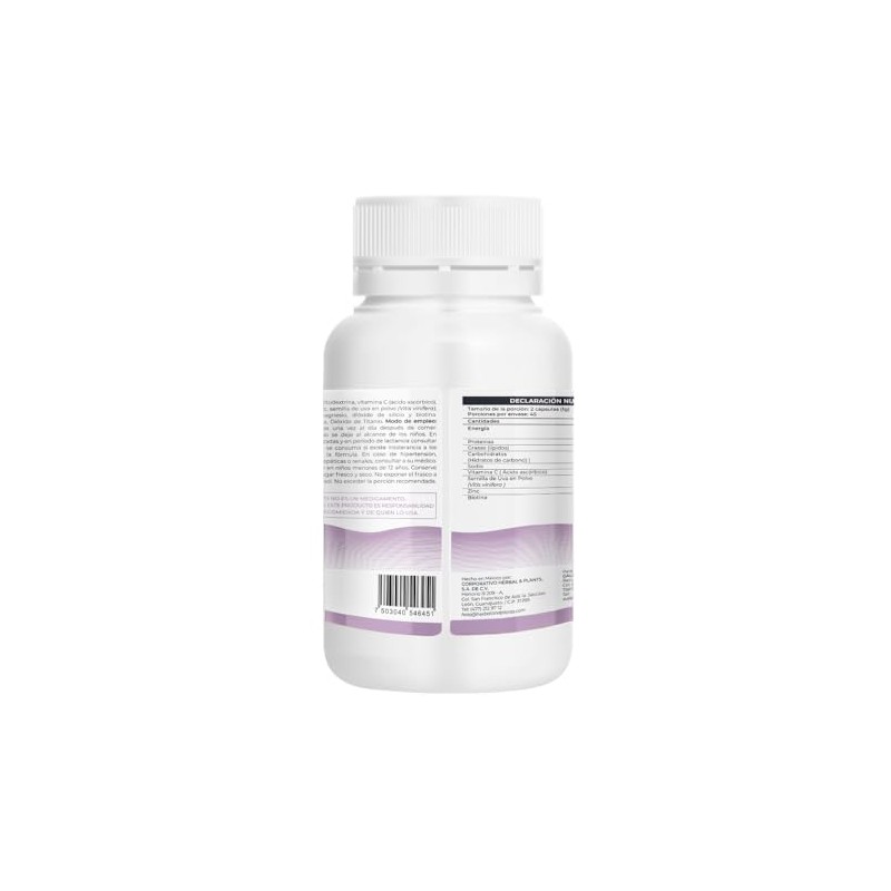 Biotina, Semilla de Uva, Vitamina C y Zinc, 90 Cápsulas