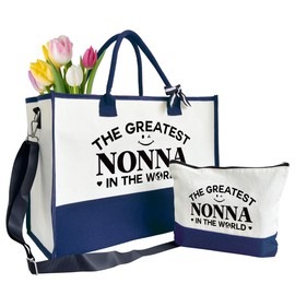 rdejxgvl The Greatest Nonna Bag Gifts, Canvas Tote Bag for Grandma, Grandma Gifts, Cosmetic Bag, Makeup bag, Travel Bag Gifts for Nonna, Canvas Tote Bag With Zipper, Mothers Day Christmas Gifts A50
