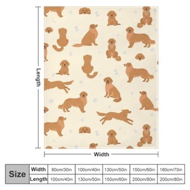 AIOMXZZ Golden Retriever Blanket Gifts, Dog Pattern Flannel Fleece Throw Blanket Soft, Lightweight, Comfortable, Warm Golden Retriever Themed Blanket for Humans Adults Kids