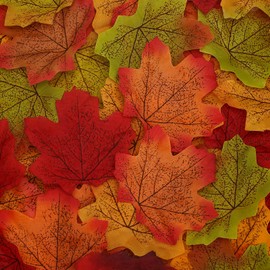 800PCS 10kinds Fall Artificial Maple Leaves Autumn Leaf Faux Fall Maple Leaves Thanksgiving Autumn Leaf Home Office Wedding Party Table Decors