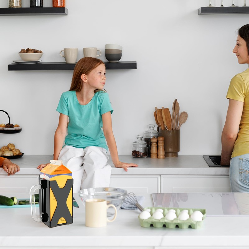 Beautyflier Half Gallon Milk Carton Holder with Removable Handle, Acrylic