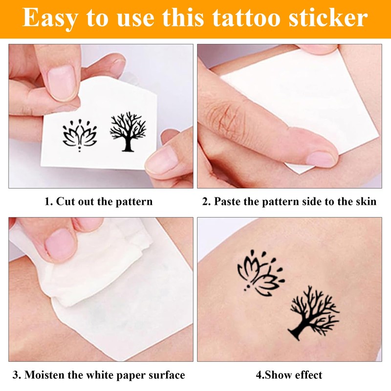 Tiny Small Removable Tattoos 30 Sheets Semi Permanent Finger Temporary