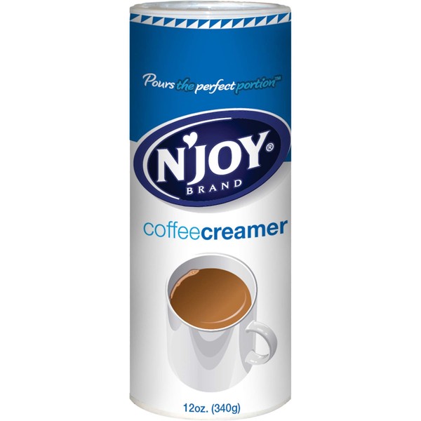 N'Joy Non-Dairy Coffee Creamer | Dairy Substitute | Easy Pour Lid, Bulk Size |12 Ounce, Pack of 6
