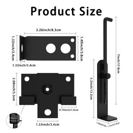 Pack of 1 Black Barn Door Latch with Hook,Sliding Door Shed Door Cam Latch,7in Lock Lever,for Farm Garden Courtyard Wooden Door,Pet Partition Door,Utility Buildings Door Frame ﻿