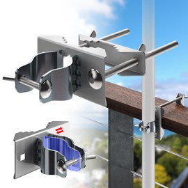 Menz Parasol Holder Balcony Railing - Robust Stainless Steel Umbrella Holder for Balcony, for Parasols up to 3.5 m, Made of Sunnyeasy Metal with Cover