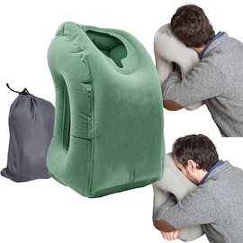 Heromask BetterSleep - Travel Pillow for Forward Sleeping: Inflatable Neck Pillow for Plane, Bus & Train - Ideal for Sleeping Comfort on Long Travels - Inflatable Neck Pillow (Pastel Green)