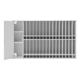 Hair Color Organizer Rack,Salon Station with Barber Cabinet,Wall Mount Barber Beauty Station with Adjustable Compartments,Hair Organizer Equipment Holder for Beauty Shop Use (White)