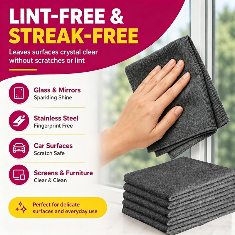 5 Pack Magic Cleaning Cloth, Thick Microfiber Streak Free Cleaning